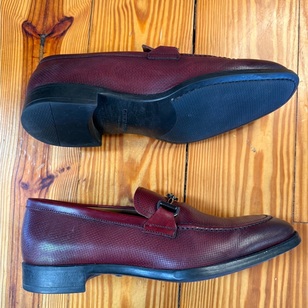 Giorgio Armani Men's Burgendy Slip-On Loafers - Picture 3 of 7